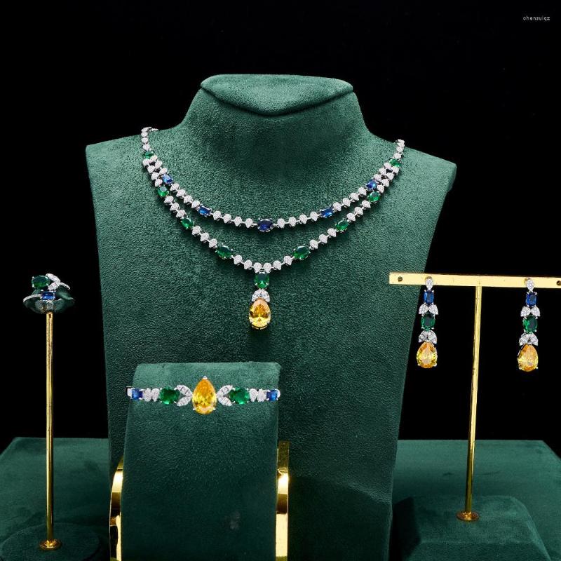Necklace Earrings Set TIRIM Trendy Jewelry For Women Double Layer Crystal Cubic Zircon Wedding Engagement Jewellery Accessories, Picture shown
Necklace Earrings Set TIRIM Trendy Jewelry For Women Double Layer Crystal Cubic Zircon Wedding Engagement Jewellery Accessories, Picture shown