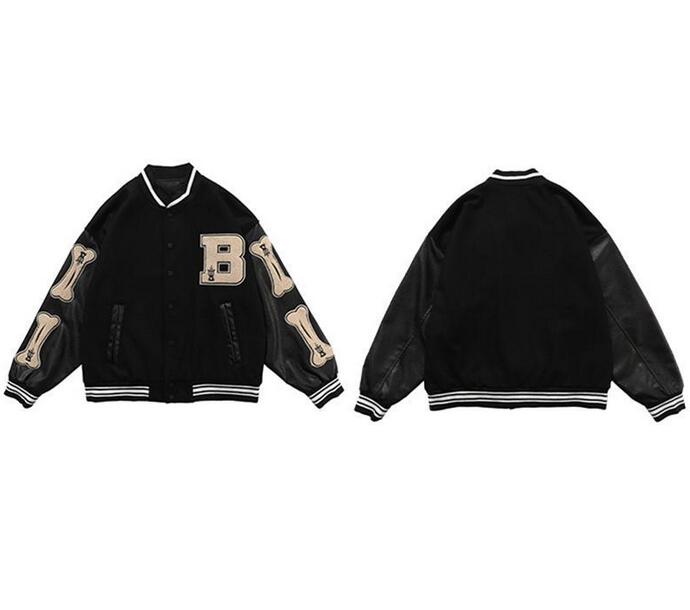 Men's Jackets Varsity Jacket Baseball Bomber Women Hip Hop Harajuku Bone Letter Patchwork Leather Streetwear Men Unisex College CoatsMen's, Si11
Men's Jackets Varsity Jacket Baseball Bomber Women Hip Hop Harajuku Bone Letter Patchwork Leather Streetwear Men Unisex College CoatsMen's, Si11