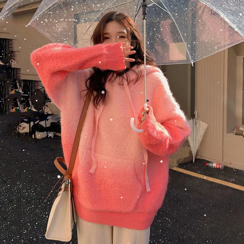 Women's Sweaters High Quality Gradient Color Soft Sweater Women Winter 2022 Lazy Wind Hooded Loose Korean Style Top, Pink
Women's Sweaters High Quality Gradient Color Soft Sweater Women Winter 2022 Lazy Wind Hooded Loose Korean Style Top, Pink