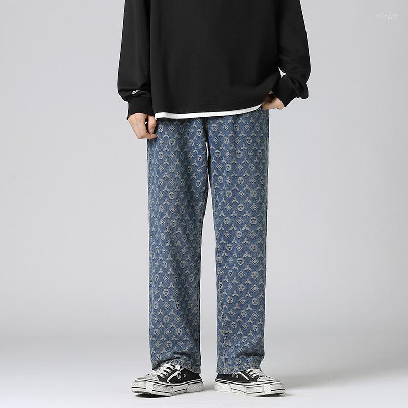 Men's Pants 2022 Men's Ruffian Handsome Brand Loose Straight Jeans Full Print Wide Leg Vintage Denim Cowboy Streetwear Trousers, Blue
Men's Pants 2022 Men's Ruffian Handsome Brand Loose Straight Jeans Full Print Wide Leg Vintage Denim Cowboy Streetwear Trousers, Blue