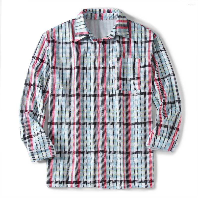 Men' Casual Shirts Men' Autumn Striped 2022 Fashion Long Sleeve Turn-down Collor Plaid Male T-shirts Loose Blouse, White-b
Men' Casual Shirts Men' Autumn Striped 2022 Fashion Long Sleeve Turn-down Collor Plaid Male T-shirts Loose Blouse, White-b