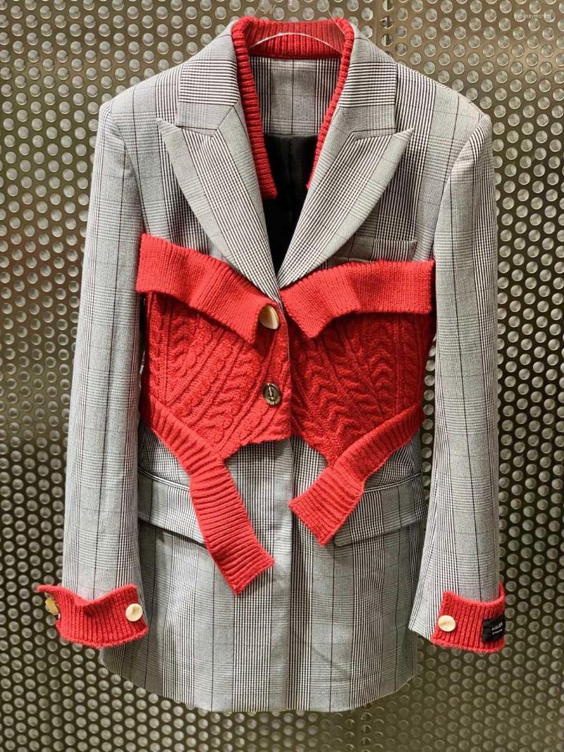 Women' Suits Winner High Autumn Quality Women Patchwork Knitted Plaid Blazer Coat For Ladies Jacket Clothes Ddxgz1, Gray
Women' Suits Winner High Autumn Quality Women Patchwork Knitted Plaid Blazer Coat For Ladies Jacket Clothes Ddxgz1, Gray