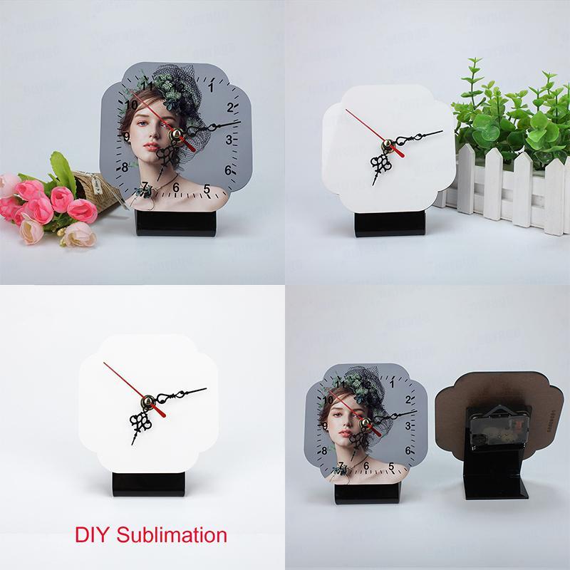 Sublimation MDF Wooden Photo Frame Blank Printable Pattern with Clock DIY Woodblock Print Christmas Gifts FY5479