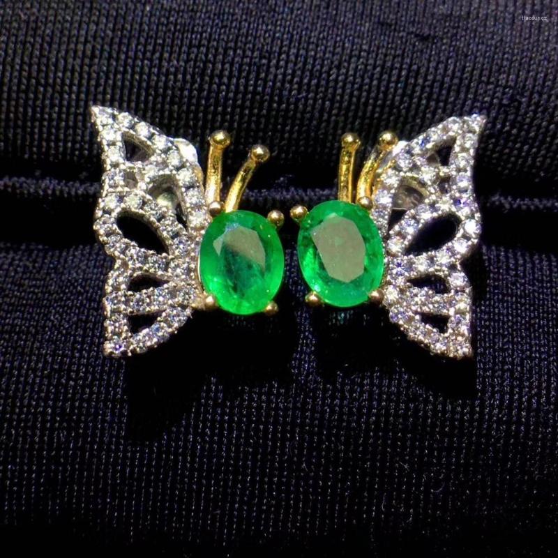 Stud Earrings Natural Green Emerald Gemstone Elegant Cute Fashion Butterfly S925 Silver Girl Gift Fine Jewelry
Stud Earrings Natural Green Emerald Gemstone Elegant Cute Fashion Butterfly S925 Silver Girl Gift Fine Jewelry