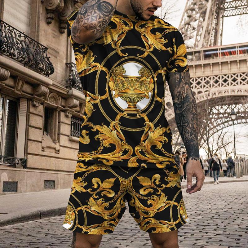 Men's Tracksuits Summer Golden Pattern 3D Printed Men's Tracksuit Baroque Style T-Shirts Shorts Suit Hipster Streetwear Clothes 2 Piece, Sku-11-h
Men's Tracksuits Summer Golden Pattern 3D Printed Men's Tracksuit Baroque Style T-Shirts Shorts Suit Hipster Streetwear Clothes 2 Piece, Sku-11-h