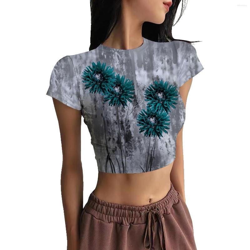 Women's T Shirts Women's Elastic Navel Show High Waist Versatile Bottoming Short Sleeve Dandelion Print Cropped Top, Black
Women's T Shirts Women's Elastic Navel Show High Waist Versatile Bottoming Short Sleeve Dandelion Print Cropped Top, Black