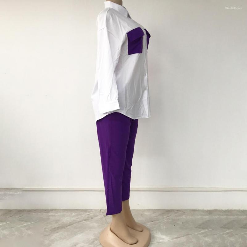 Women's Two Piece Pants Soft Commute Lapel Lady Outfit Set For Work Blouse Trousers Suit, Blue
Women's Two Piece Pants Soft Commute Lapel Lady Outfit Set For Work Blouse Trousers Suit, Blue