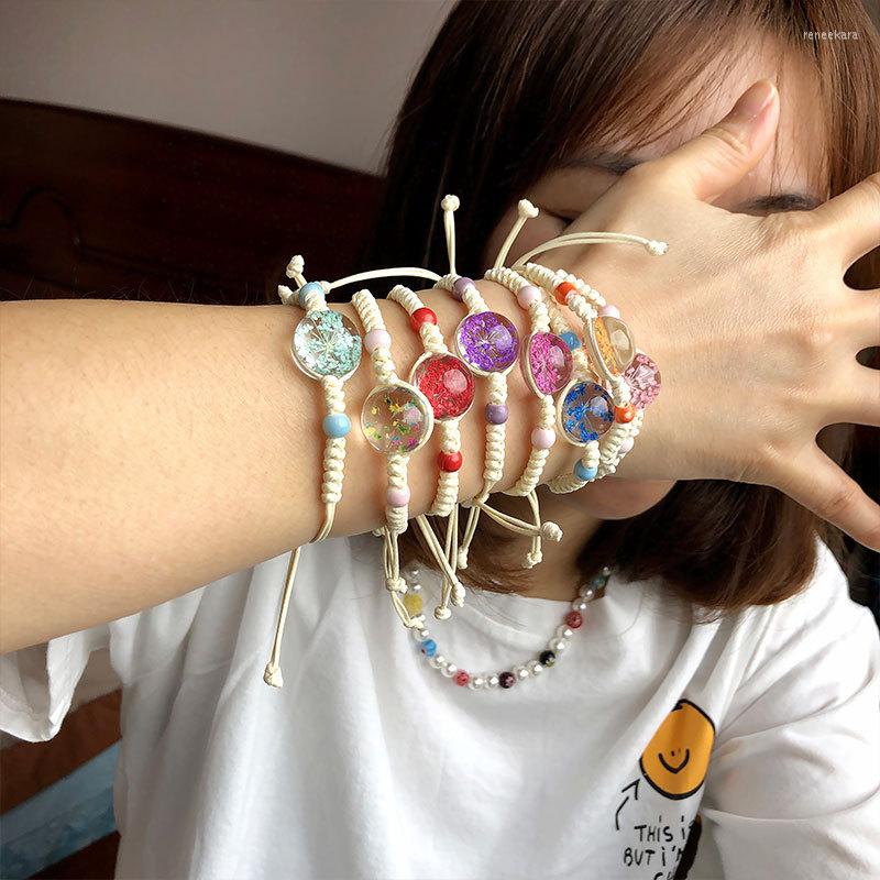 Link Bracelets Handmade Bracelet Gypsophila Flower Time Gemstone Glass Ball Preserved Chain For Men And Women
Link Bracelets Handmade Bracelet Gypsophila Flower Time Gemstone Glass Ball Preserved Chain For Men And Women