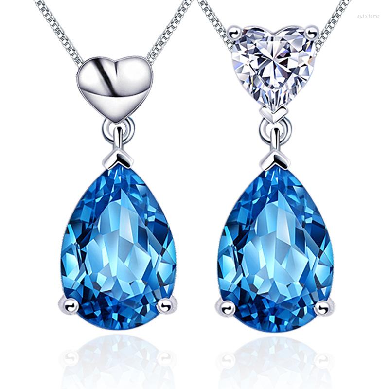 Pendant Necklaces MIQIAO Lover Heart Blue Crystal Zircon Water Drop Chains Necklace For Women Girls Goth Kpop Choker Friends Gift Jewelery
Pendant Necklaces MIQIAO Lover Heart Blue Crystal Zircon Water Drop Chains Necklace For Women Girls Goth Kpop Choker Friends Gift Jewelery