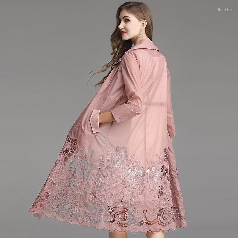 Women's Trench Coats Sun-proof Clothing Summer Embroidery Over The Knee Coat Fashion Thin And Light Elegant Windbreaker Female Plus Size, Green
Women's Trench Coats Sun-proof Clothing Summer Embroidery Over The Knee Coat Fashion Thin And Light Elegant Windbreaker Female Plus Size, Green