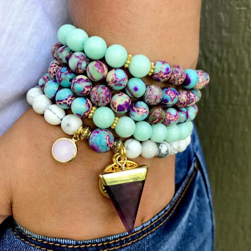 Link Bracelets MG1472 6 Mm Amazonite 108 Mala Necklace Natural Amethyst Crystal Bead Pendant Charm Meditation Buddhist Jewelry
Link Bracelets MG1472 6 Mm Amazonite 108 Mala Necklace Natural Amethyst Crystal Bead Pendant Charm Meditation Buddhist Jewelry