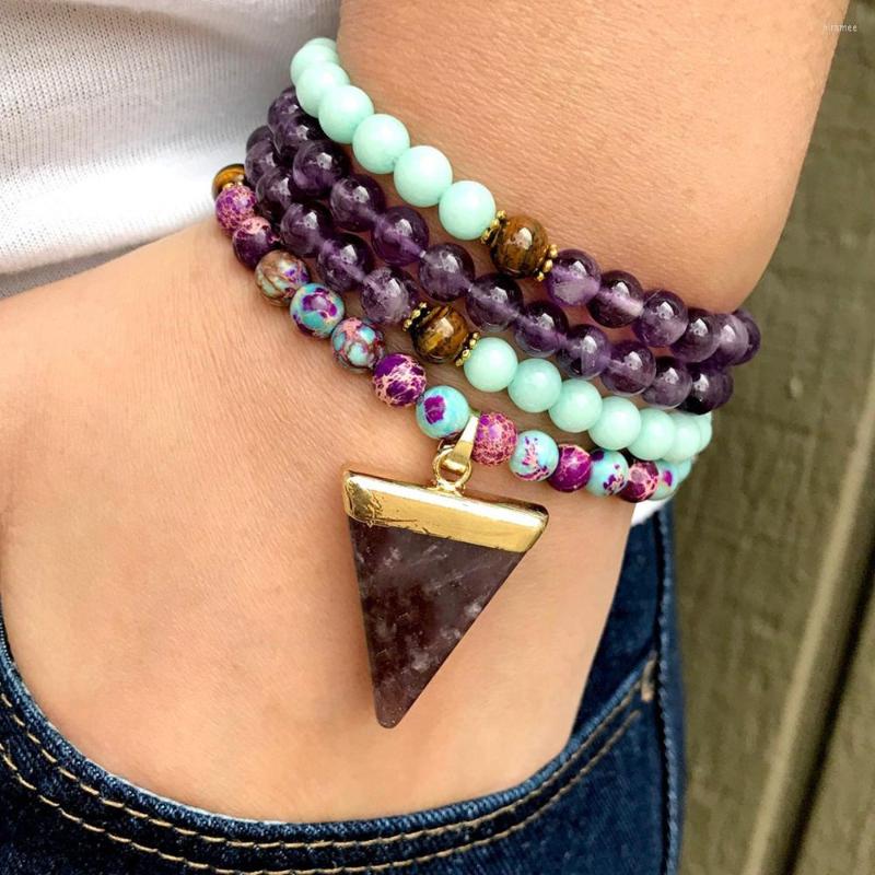 Link Bracelets MG1466 6 Mm Amazonite 108 Mala Necklace Natural Amethyst Crystal Bead Pendant Charm Meditation Buddhist Jewelry
Link Bracelets MG1466 6 Mm Amazonite 108 Mala Necklace Natural Amethyst Crystal Bead Pendant Charm Meditation Buddhist Jewelry