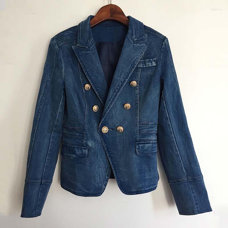 Women' Jackets Autumn Winter Fashion 2022 Runway Designer Blue Denim Jacket Women Metal Lion Buttons Double Jeans Coat Clothes
Women' Jackets Autumn Winter Fashion 2022 Runway Designer Blue Denim Jacket Women Metal Lion Buttons Double Jeans Coat Clothes
