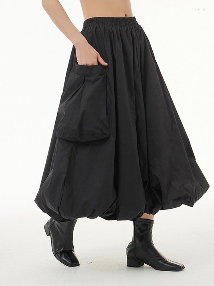 Skirts High Elastic Waist Black Pocket Big Hem Casual Long Half-body Skirt Women Fashion Tide Spring Autumn 2022 N995
Skirts High Elastic Waist Black Pocket Big Hem Casual Long Half-body Skirt Women Fashion Tide Spring Autumn 2022 N995
