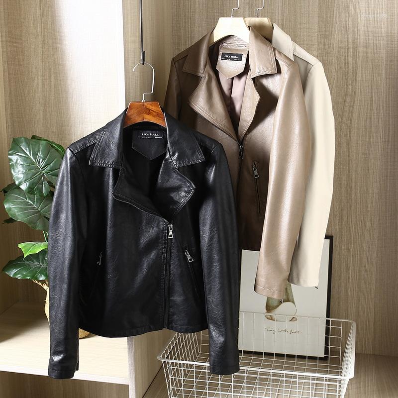 Women' Leather 2022 Autumn Simple Style Lapel Jacket Women' Short Zipper Slim Motorcycle, P1
Women' Leather 2022 Autumn Simple Style Lapel Jacket Women' Short Zipper Slim Motorcycle, P1