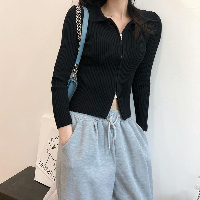 Women' Knits Woman Sweaters Cardigan Polo Collar Knitted Women' Fall Slim Fit Short Double-Headed Long-Sleeve Zipper Top, Black
Women' Knits Woman Sweaters Cardigan Polo Collar Knitted Women' Fall Slim Fit Short Double-Headed Long-Sleeve Zipper Top, Black