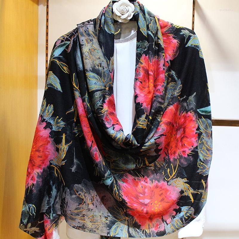 Scarves High-end Elegant Women's Exquisite Peony Ink And Wash Print Quality Thin Cashmere Fine Beard Side Warm Long Scarf Shawl Wrap
Scarves High-end Elegant Women's Exquisite Peony Ink And Wash Print Quality Thin Cashmere Fine Beard Side Warm Long Scarf Shawl Wrap