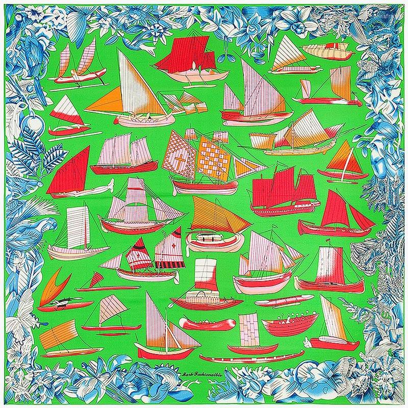 Scarves 130 130cm Women Large Twill Silk Square Scarf Sailboat Print Designer Luxury High Quality Lady Shawl Hijab Headwear
Scarves 130 130cm Women Large Twill Silk Square Scarf Sailboat Print Designer Luxury High Quality Lady Shawl Hijab Headwear
