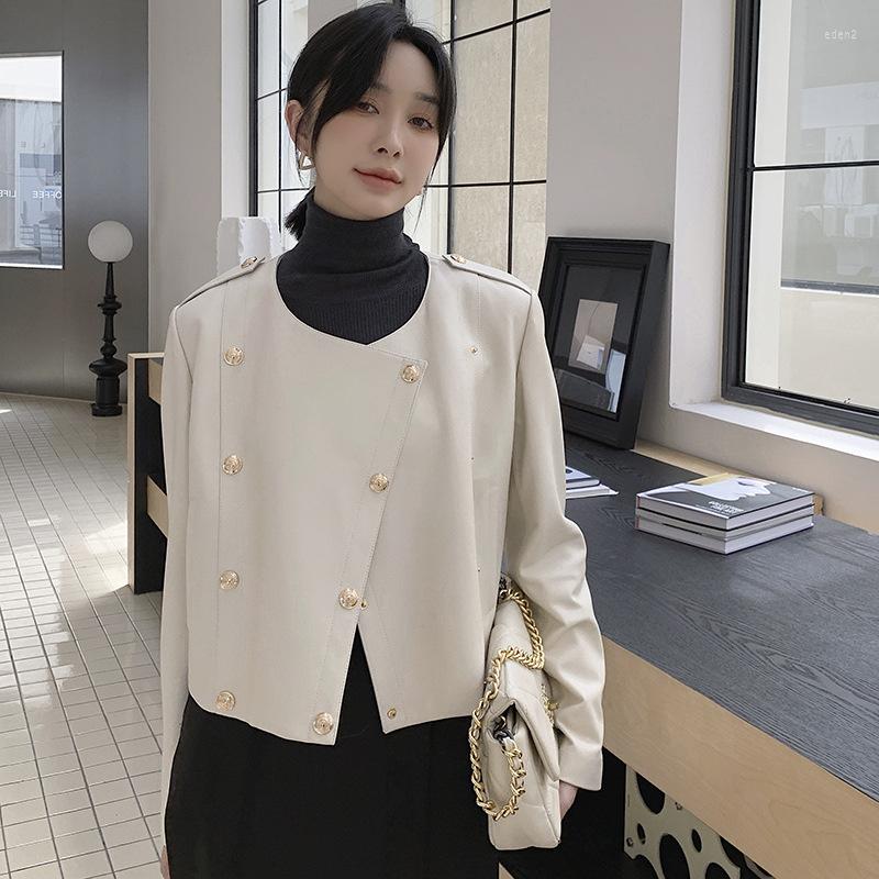 Women' Leather Women' Clothing Autumn Fashion Sheep Skin Slim Round Neck Temperament Short Jacket Coat, Black
Women' Leather Women' Clothing Autumn Fashion Sheep Skin Slim Round Neck Temperament Short Jacket Coat, Black
