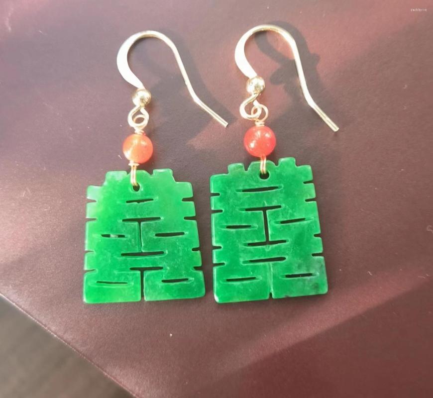 Dangle Earrings 1pcs/lot Natural Jadeite Dry Green Chinese Words Classical Full 14K Gold Wedding Gifts Accessories Gem Jewelry
Dangle Earrings 1pcs/lot Natural Jadeite Dry Green Chinese Words Classical Full 14K Gold Wedding Gifts Accessories Gem Jewelry