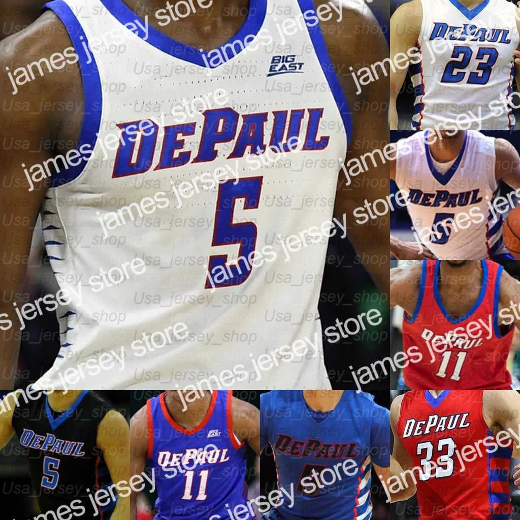 College Baseball Wears Custom DePaul Blue Demons Basketball jerseys Moore Paul Reed Butz Weems Jacobs Jalen Coleman-Lands Gage Darious Strus