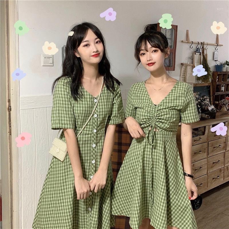 Casual Dresses Women Summer Sister Ladybro Avocado Green Plaid Dress For Vestido De Mujer Femme Robe
Casual Dresses Women Summer Sister Ladybro Avocado Green Plaid Dress For Vestido De Mujer Femme Robe