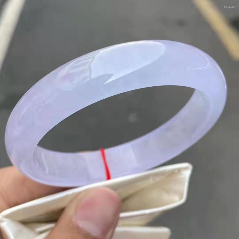 Bangle Grade A Burma Jade Light Purple Myanmar Jadeite Bracelet Women Fine Jewelry Genuine Natural Violet Jades Stone Bangles