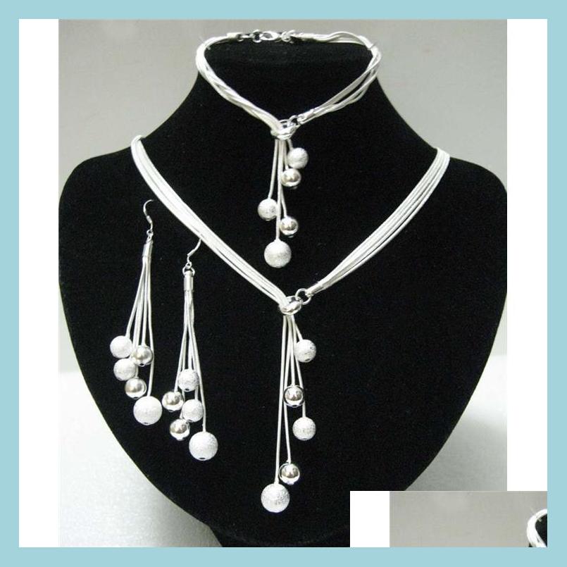 Earrings Necklace Selling 925 Sier Jewelry Sets High Quality Bead Set For Women Wholesale Necklace Bracelet Earrings Drop Delivery Dhwpa, Silver
Earrings Necklace Selling 925 Sier Jewelry Sets High Quality Bead Set For Women Wholesale Necklace Bracelet Earrings Drop Delivery Dhwpa, Silver