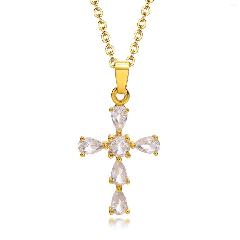 Pendant Necklaces Fashion Bling Cubic Zirconia Stone For Women CZ Cuff Stainless Steel Cross Religious Gifts Necklace Jewelry
Pendant Necklaces Fashion Bling Cubic Zirconia Stone For Women CZ Cuff Stainless Steel Cross Religious Gifts Necklace Jewelry