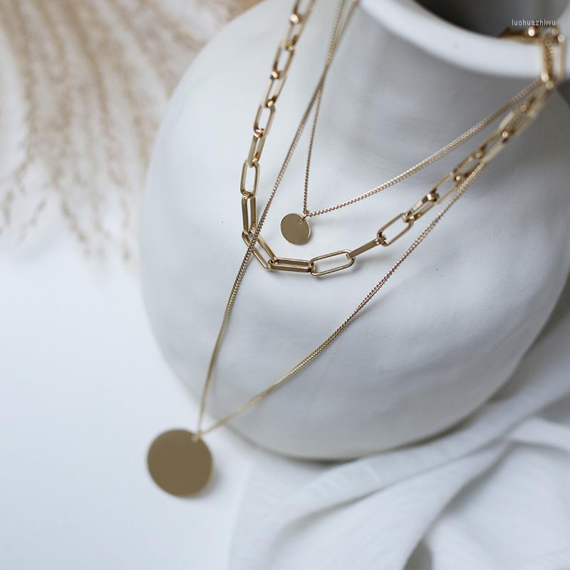 Pendant Necklaces Three Layer Chain Pendants Necklace For Women Stainless Steel Round Geometric Plated Gold Long Luvury Jewellery
Pendant Necklaces Three Layer Chain Pendants Necklace For Women Stainless Steel Round Geometric Plated Gold Long Luvury Jewellery