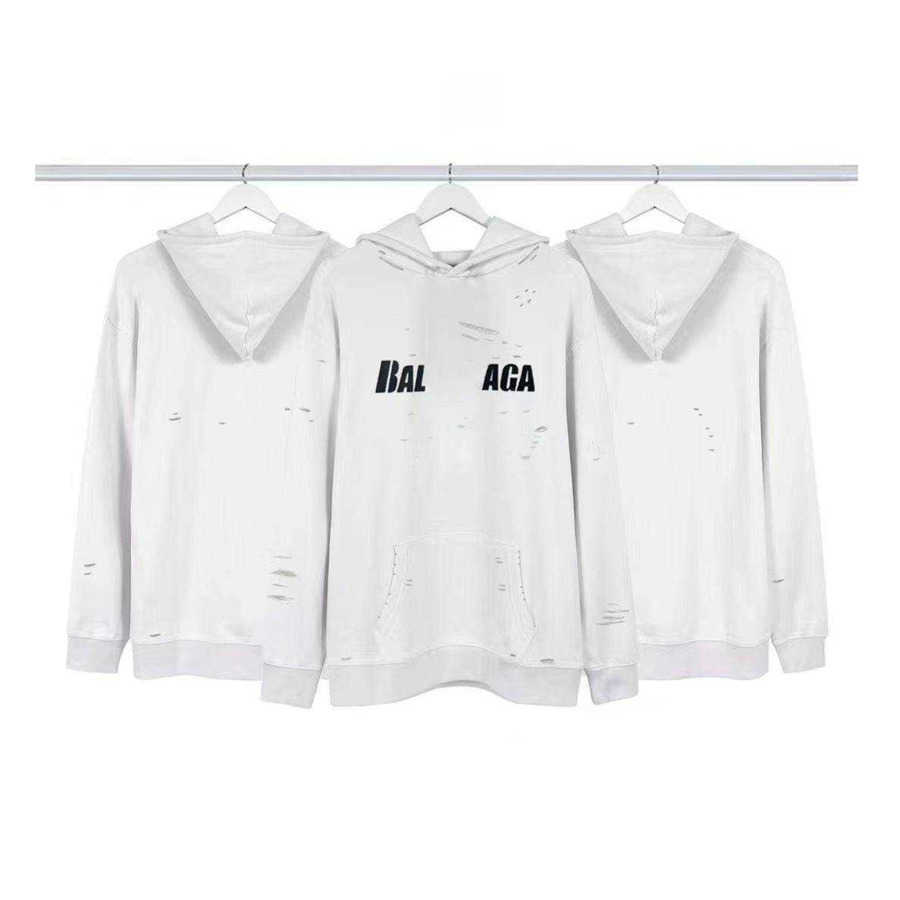 Fashion Brand Designer Hoodies Paris Hole Tearing Washed Chest Letter Print Loose Pullover Sweatshirts White Balanciagas
Fashion Brand Designer Hoodies Paris Hole Tearing Washed Chest Letter Print Loose Pullover Sweatshirts White Balanciagas
