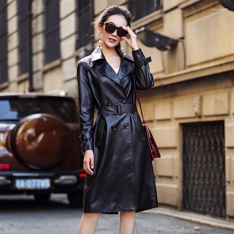 Women's Leather Genuine Jacket Women Autumn Natural Sheepskin Coat With Belt Long Trench Female Real Jackets OT1930, Black
Women's Leather Genuine Jacket Women Autumn Natural Sheepskin Coat With Belt Long Trench Female Real Jackets OT1930, Black