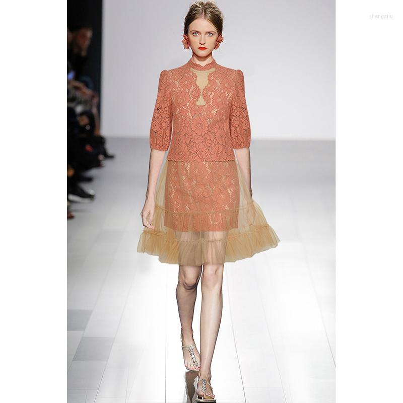 Work Dresses High Quality Runway Women Lapel Half Sleeve Embossed Lace Loose Patchwork Mesh Princess Style Mimi Skirt, Coffee
Work Dresses High Quality Runway Women Lapel Half Sleeve Embossed Lace Loose Patchwork Mesh Princess Style Mimi Skirt, Coffee