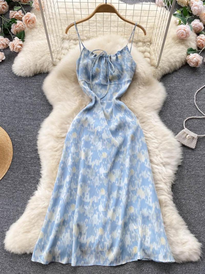 Casual Dresses Beach Style Floral Print Summer Dress Women 2022 Sexy Lace-up Spaghetti Strap Sleeveless Backless Slim A-line Holiday, Blue
Casual Dresses Beach Style Floral Print Summer Dress Women 2022 Sexy Lace-up Spaghetti Strap Sleeveless Backless Slim A-line Holiday, Blue