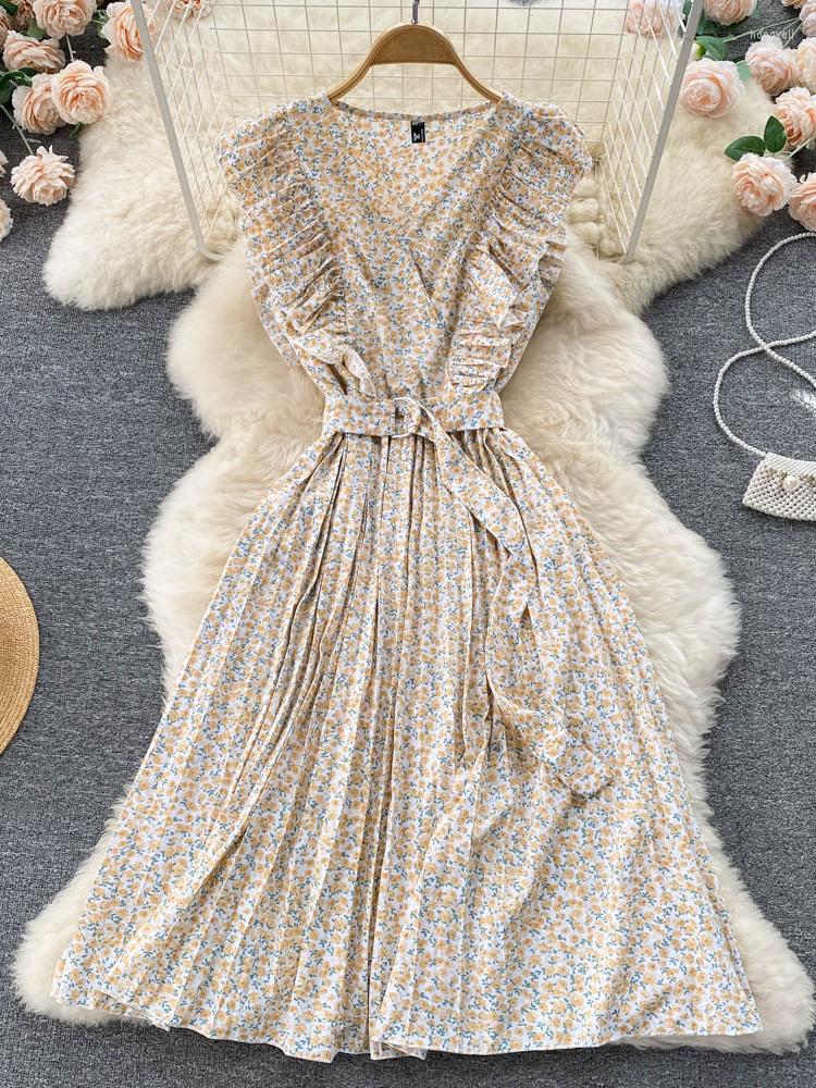 Casual Dresses Hikigawa Chic Fashion Maxi For Women Sweet Ruffles Sleeveless Vestidos Elegantes Para Mujer Vintage Belted Woman Dress, Green
Casual Dresses Hikigawa Chic Fashion Maxi For Women Sweet Ruffles Sleeveless Vestidos Elegantes Para Mujer Vintage Belted Woman Dress, Green