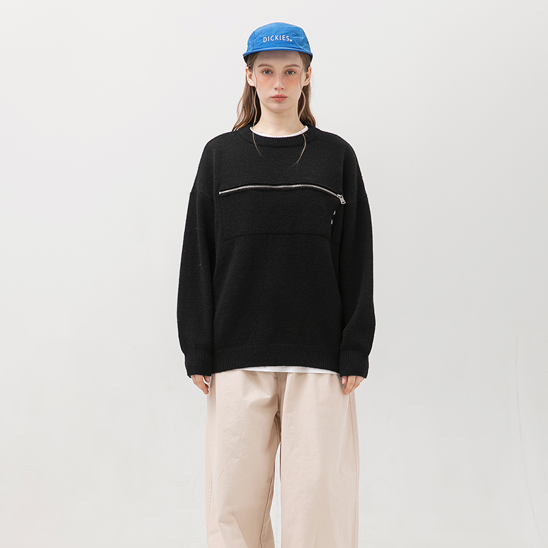 New Men Women Street Sweater Zip Pocket Letters Towel Embroidery Crewneck Knitted Pullover Autumn Winter Warm Fashion Sweatshirt m31, Blue
New Men Women Street Sweater Zip Pocket Letters Towel Embroidery Crewneck Knitted Pullover Autumn Winter Warm Fashion Sweatshirt m31, Blue