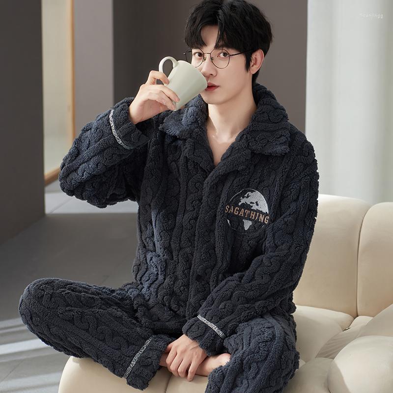Men's Sleepwear QUHENG Est Flannel Men's Winter Thicken Warm Pajamas Sets Male Long Sleeve Trousers Autumn Nightgown Home Clothing
Men's Sleepwear QUHENG Est Flannel Men's Winter Thicken Warm Pajamas Sets Male Long Sleeve Trousers Autumn Nightgown Home Clothing