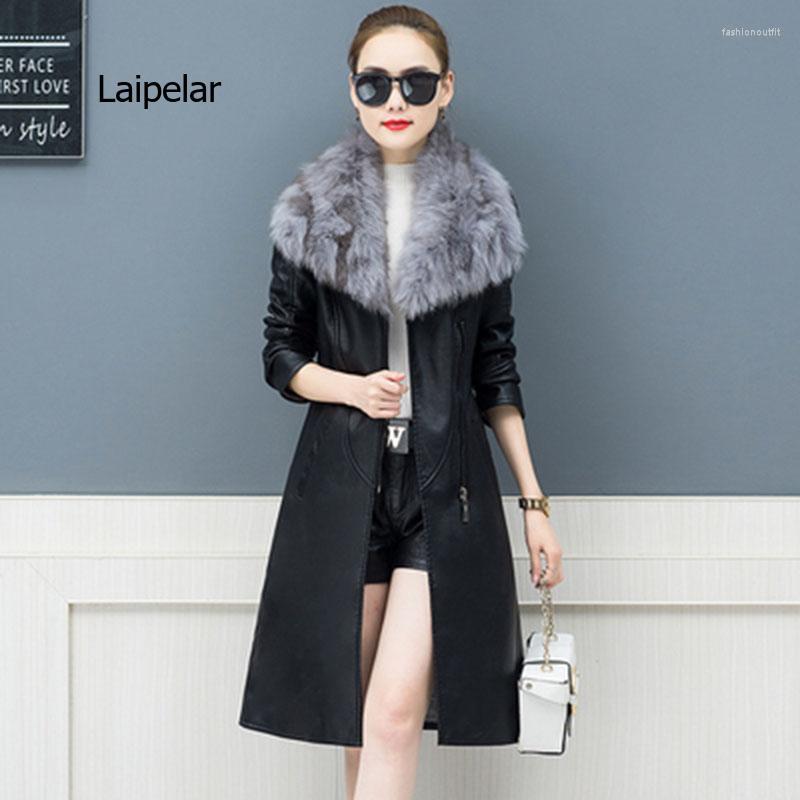 Women's Leather Large Fur Collar Jacket Thick Plus Velvet PU Women Winter Fashion Slim Medium-length, Black
Women's Leather Large Fur Collar Jacket Thick Plus Velvet PU Women Winter Fashion Slim Medium-length, Black