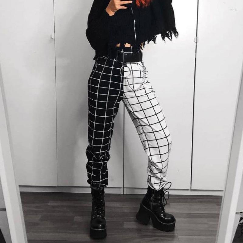 Women' Pants Women Jogger Black White Checkerboard Splicing Casual Trousers Plaid Loose Slimming Wear Female Sports Cool Long
Women' Pants Women Jogger Black White Checkerboard Splicing Casual Trousers Plaid Loose Slimming Wear Female Sports Cool Long