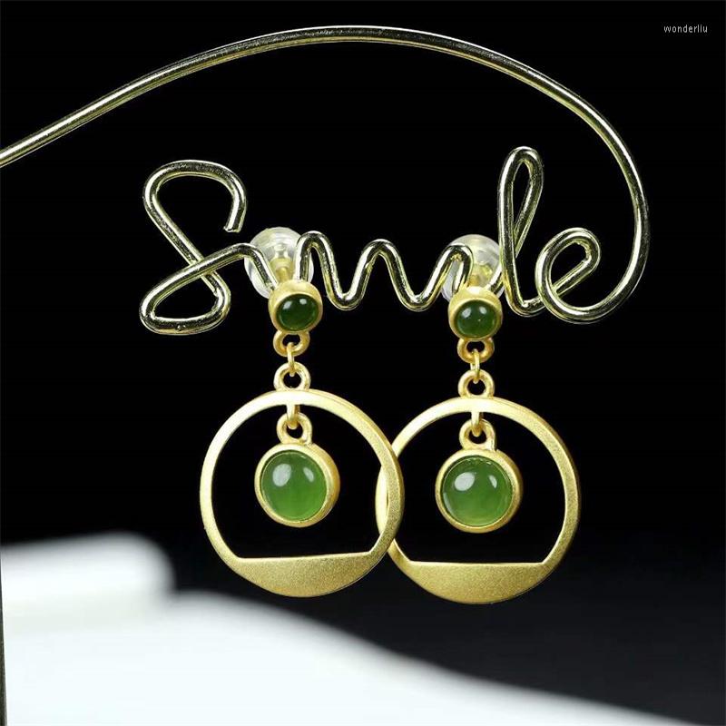 Dangle Earrings Selling Natural Hand-carved Jade 925silver Gufajin Round Shape Studs Fashion Jewelry Men Women Luck Gifts
Dangle Earrings Selling Natural Hand-carved Jade 925silver Gufajin Round Shape Studs Fashion Jewelry Men Women Luck Gifts