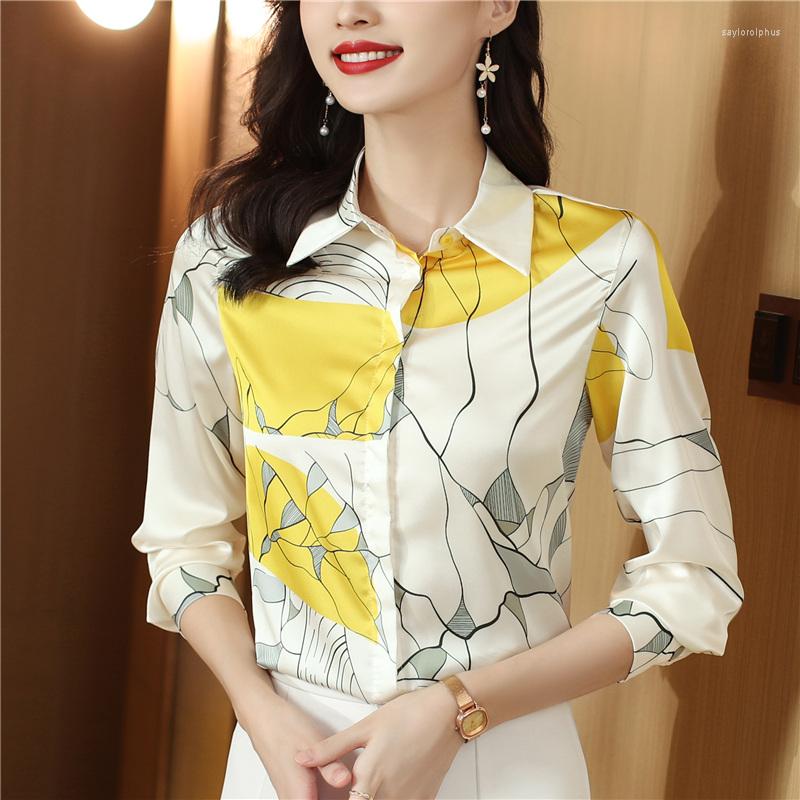 Women' Blouses Silk Shirts Women 2022 Fashion Long Sleeve Top Elegant Office Ladies Work Shirt Patchwork Print Woman Clothes, Yellow
Women' Blouses Silk Shirts Women 2022 Fashion Long Sleeve Top Elegant Office Ladies Work Shirt Patchwork Print Woman Clothes, Yellow