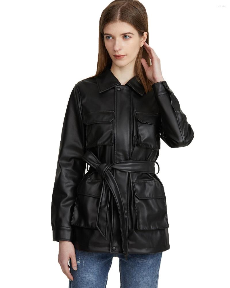 Women's Leather Jaket Kulit Kemeja Antik Wanita Moto Imitasi Mantel Biker Hitam Blus Atasan Streetwear Kasual, Black
Women's Leather Jaket Kulit Kemeja Antik Wanita Moto Imitasi Mantel Biker Hitam Blus Atasan Streetwear Kasual, Black