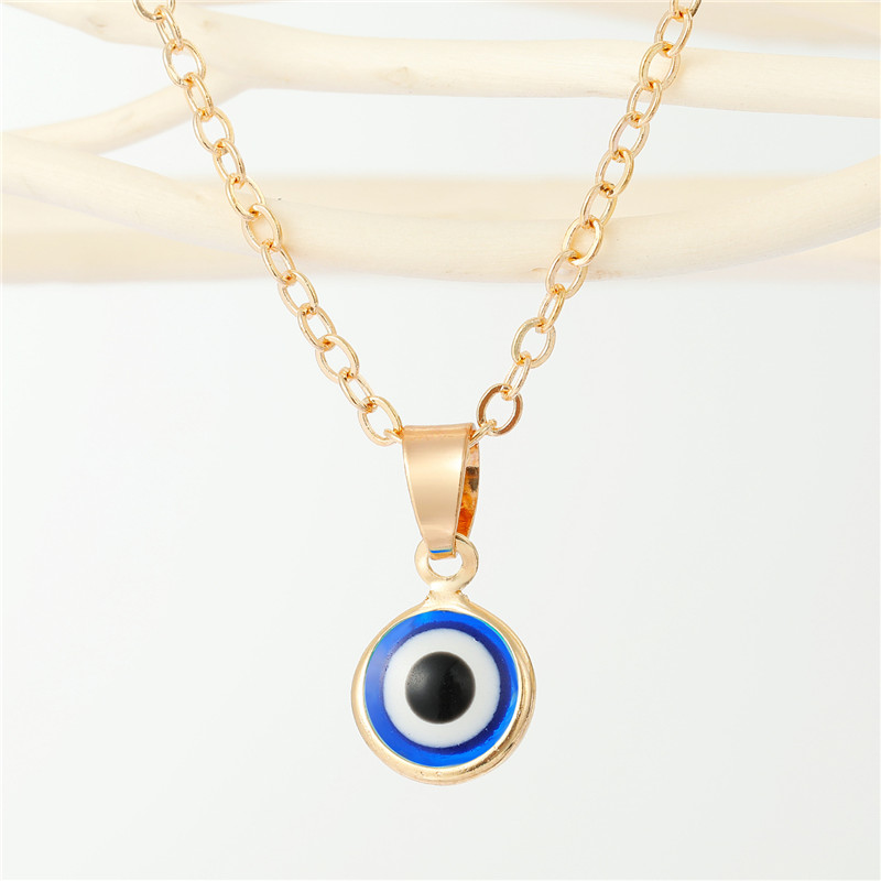 Blue Evil Eye Necklace For Women Gift Jewelry Fashion Simple Colorful Turkey Lucky Eye Clavicle Chain Choker Necklace