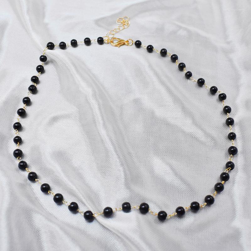 Choker Black Bead For Women Buckle Short Chain Boho Flower Beads Neck Chains Fashion Jewelry On The 
Choker Black Bead For Women Buckle Short Chain Boho Flower Beads Neck Chains Fashion Jewelry On The