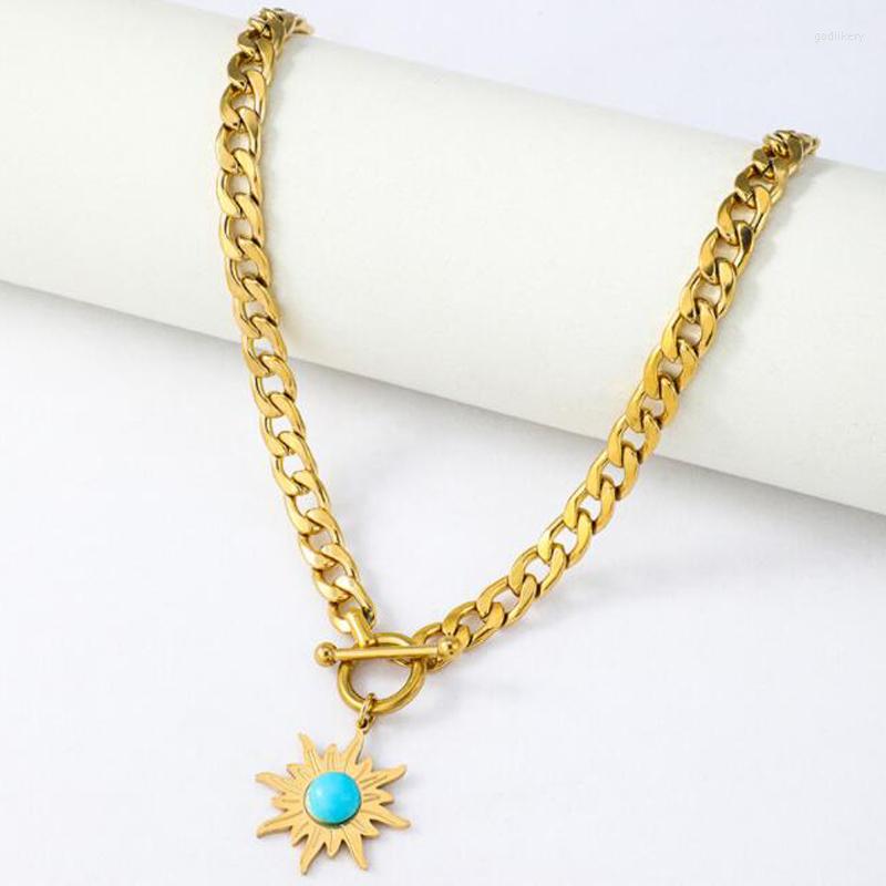 Chains 18K Exquisite Sun Flower Pendant Necklace 2022 Stainless Steel Golden Chain Choker Women Bijoux Femme Accessories
Chains 18K Exquisite Sun Flower Pendant Necklace 2022 Stainless Steel Golden Chain Choker Women Bijoux Femme Accessories