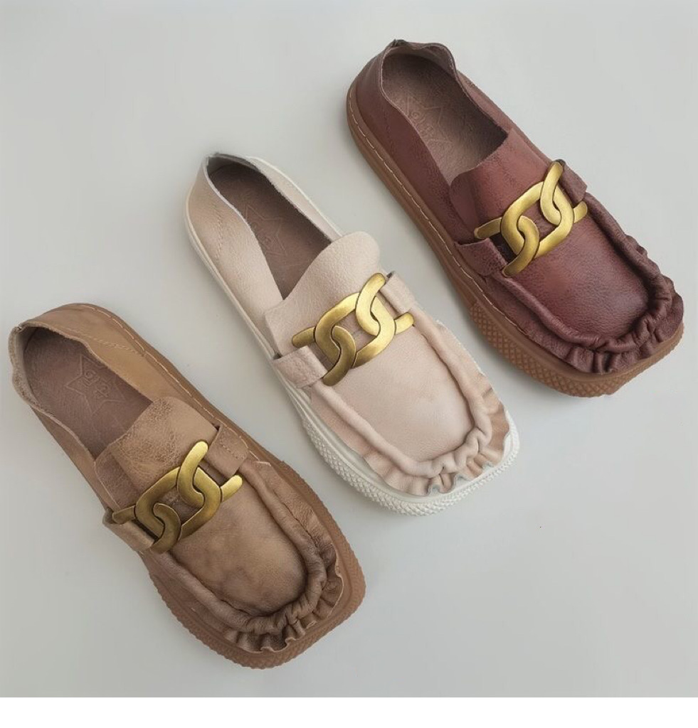 Pure handmade shoes single shoes light breathable women's thick sole Mueller niche design retro art bun head half drag
Pure handmade shoes single shoes light breathable women's thick sole Mueller niche design retro art bun head half drag