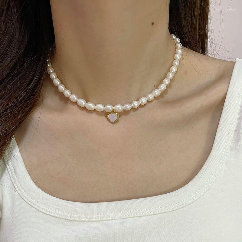 Pendant Necklaces Minar Sweet Natural Freshwater Pearl Chokers For Women White Color Shell Love Heart Necklace Accessories 2022
Pendant Necklaces Minar Sweet Natural Freshwater Pearl Chokers For Women White Color Shell Love Heart Necklace Accessories 2022