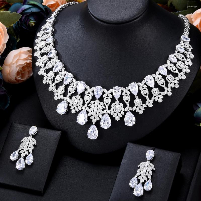 Dangle Earrings JIMBORA Luxury Set For Women Bridal Wedding Jewelry Cubic Zircon CZ Party Clear Crystal Girl High Quality
Dangle Earrings JIMBORA Luxury Set For Women Bridal Wedding Jewelry Cubic Zircon CZ Party Clear Crystal Girl High Quality