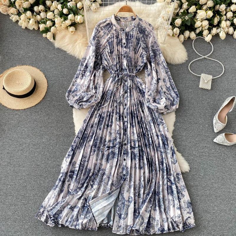 Casual Dresses SINGREINY French Print Pleated Dress Female Retro Single Breasted Long Sleeve A-line Autumn Vacation, White
Casual Dresses SINGREINY French Print Pleated Dress Female Retro Single Breasted Long Sleeve A-line Autumn Vacation, White
