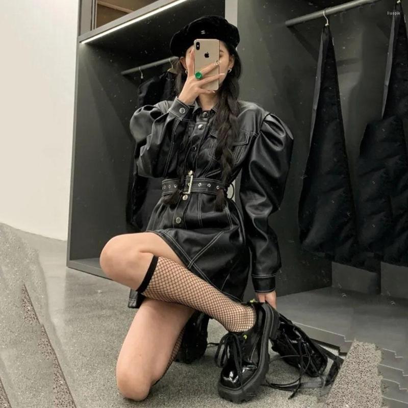 Women's Leather Gothic Jackets Women Fashion Puff Sleeve Autumn 2022 Street Midi-Long PU Overcoat Harajuku Female Outwear, Black
Women's Leather Gothic Jackets Women Fashion Puff Sleeve Autumn 2022 Street Midi-Long PU Overcoat Harajuku Female Outwear, Black